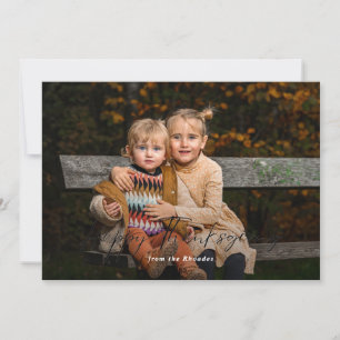 Modern Happy thanksgiving-foto i skript Julkort