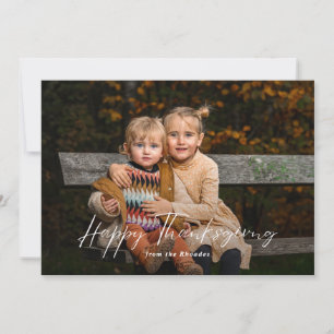 Modern Happy thanksgiving-foto i skript Julkort