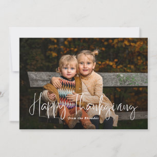 Modern Happy thanksgiving-foto i skript Julkort