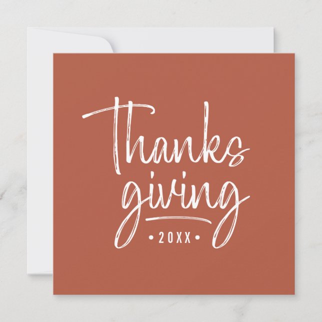 Modern Happy thanksgiving-penselskriptfoto Inbjudningar (Framsida)