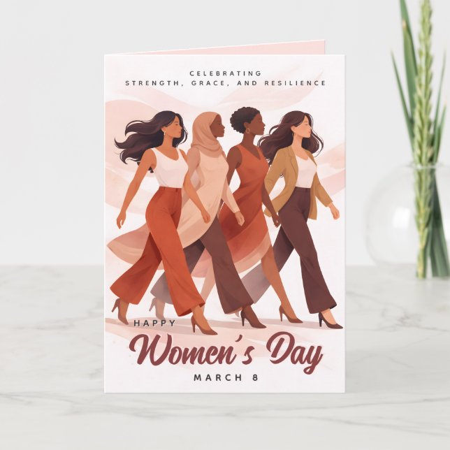 Modern Happy Women's Day Celebration March 8  Kort (Framsida)