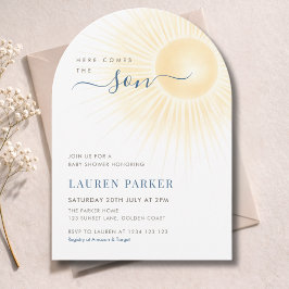 Modern Här kommer sonen pojke Baby Shower Inbjudningar