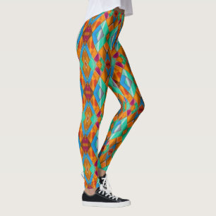 Modern Harlequin Diamonds - Ljusstark färgstark Leggings