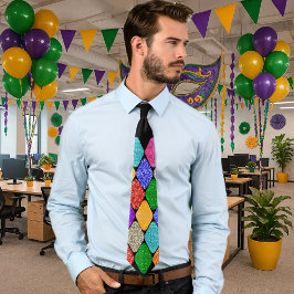 Modern Harlequin-mönster Glittrande Mardi Gras Slips