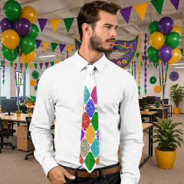 Modern Harlequin-mönster Glittrande Mardi Gras Slips