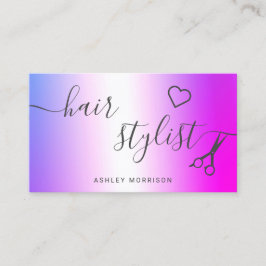 Modern hårstilipink-lila metallsax visitkort