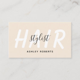 Modern hårstylist beige visitkort