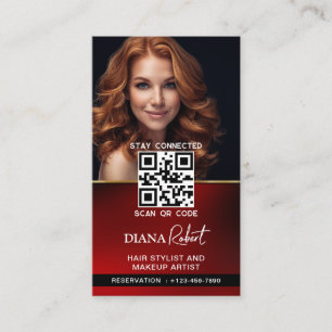 Modern hårstylist Makeup Artist Beauty Salon qr Visitkort