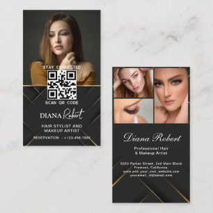 Modern hårstylist Makeup Artist Beauty Salon qr Visitkort