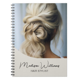 Modern hårstylist salong anpassad foto skript anteckningsbok