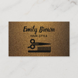 Modern hårstylist svart och guld koppar visitkort