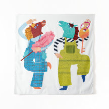 Modern häst collage karaktärs konst (halvblank)