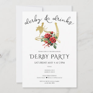 Modern häst Derby & Drinkparty Ridsport Inbjudningar