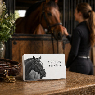 Modern Häst Svart och Vit Ridsport Visitkort