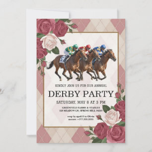 Modern hästkapplöpning Derby-fest inbjudan 2026