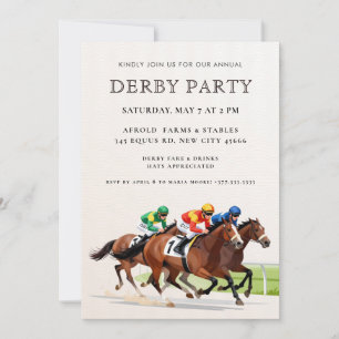 Modern hästkapplöpning Derbyfest Equestrian Inbju Inbjudningar