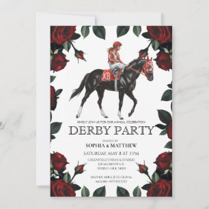Modern Hästkapplöpning Derbyfest Inbjudan Konst