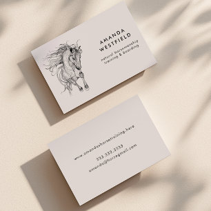 Modern hästsketch Equestrian Minimal Equine Visitkort