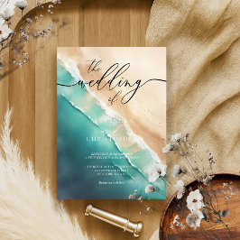 Modern havsbottenblå havsfärg inbjudningar