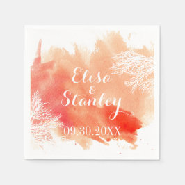 Modern havskorallrev i stänk bröllop pappersservett