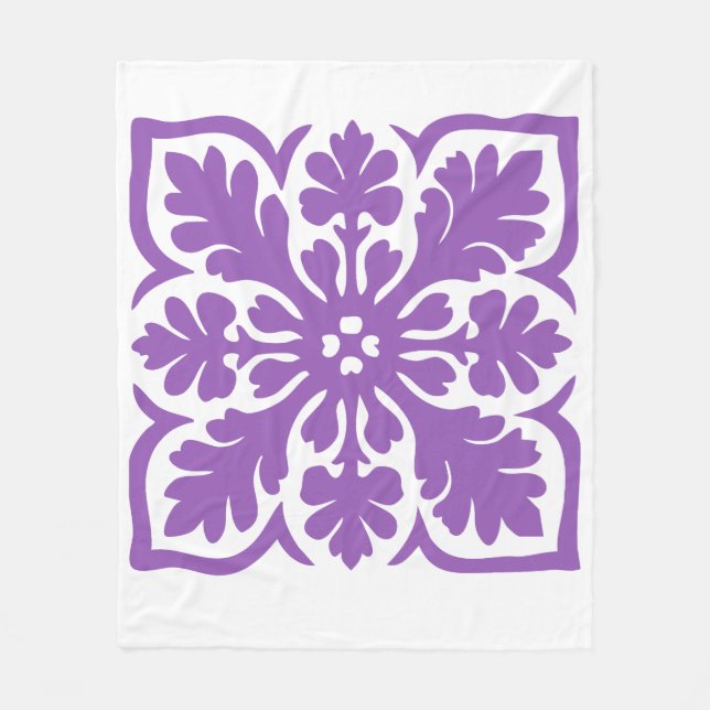 Modern Hawaii Quilt Lila Island Design Fleecefilt (Framsidan)