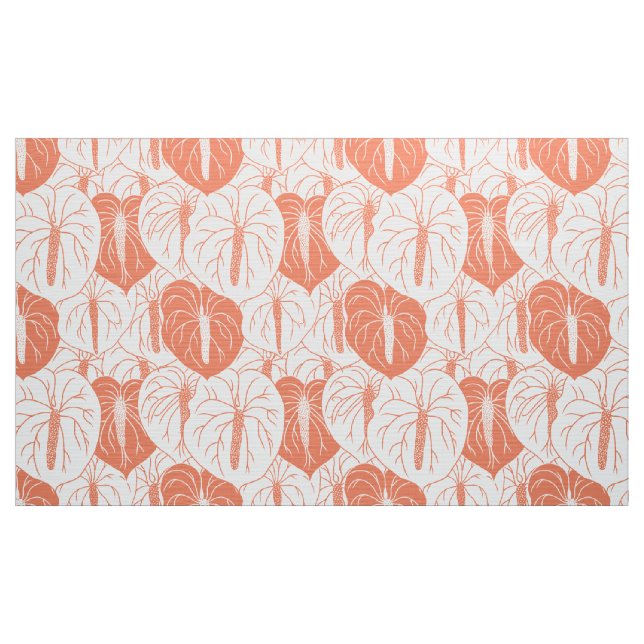 Modern hawaiian print mönster anthurium tyg (Yard)
