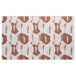 Modern hawaiian print mönster anthurium tyg
