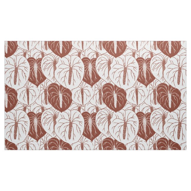 Modern hawaiian print mönster anthurium tyg (Yard)