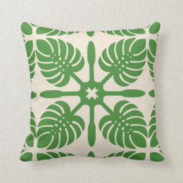 MODERN HAWAIIAN QUILT PILLOW- Monstera Kudde
