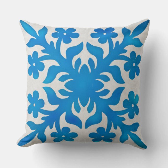 MODERN HAWAIIAN QUILT PILLOW-vintage Kudde (Framsida)