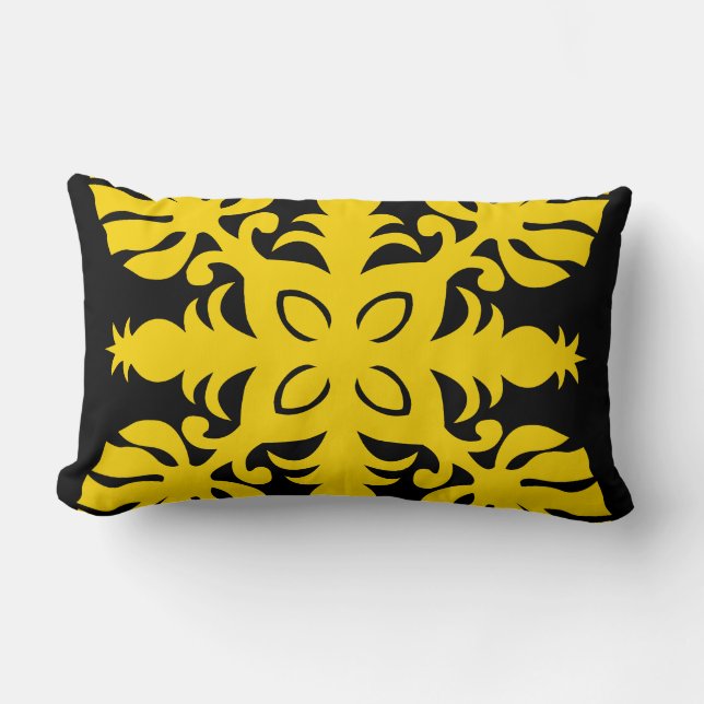 MODERN HAWAIISK QUILTADE KUDDE-ananas Lumbarkudde (Framsida)
