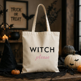 Modern Häxa Please Halloween-handväskan – Trendig Tygkasse