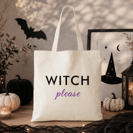 Modern Häxa Please Halloween-handväskan – Trendig Tygkasse