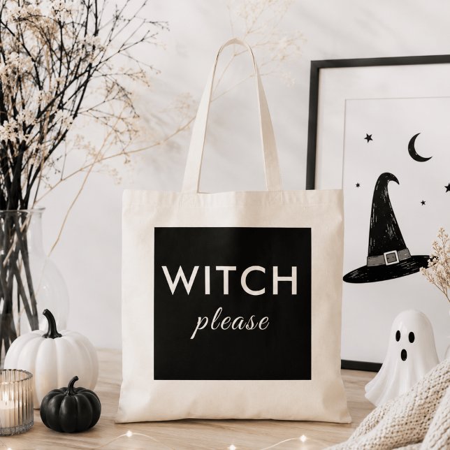 Modern Häxa Please Halloween-handväskan – Trendig Tygkasse (Skapare uppladdad)