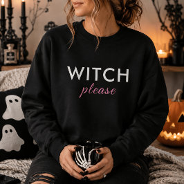 Modern Häxa Please Halloween Tröja – Trendig T-shi
