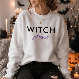 Modern Häxa Please Halloween Tröja – Trendig T-shi