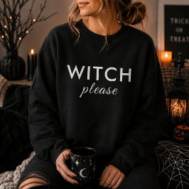 Modern Häxa Please Halloween Tröja – Trendig T-shi
