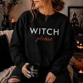 Modern Häxa Please Halloween Tröja – Trendig T-shi