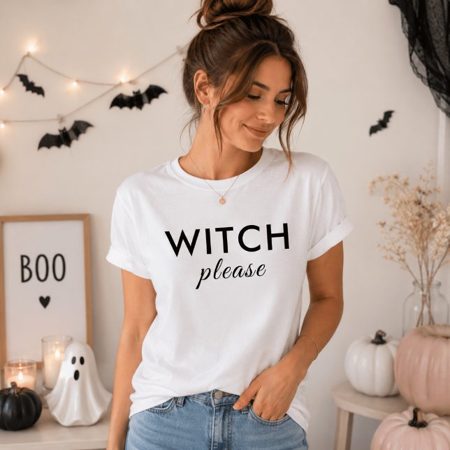 Modern häxa tack Halloween-tröja – Rolig Tee (Skapare uppladdad)