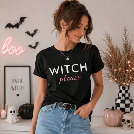 Modern häxa tack Halloween-tröja – Rolig Tee