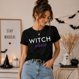 Modern häxa tack Halloween-tröja – Rolig Tee