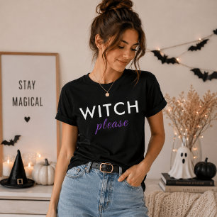 Modern häxa tack Halloween-tröja – Rolig Tee