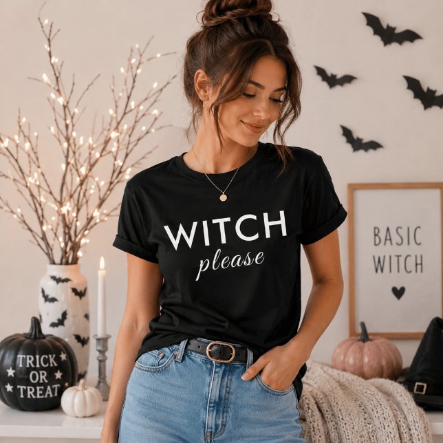 Modern häxa tack Halloween-tröja – Rolig Tee (Skapare uppladdad)
