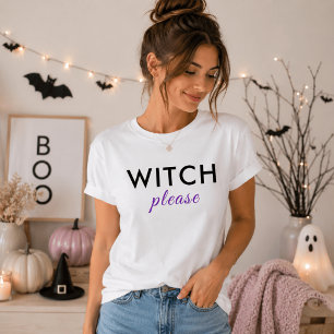 Modern häxa tack Halloween-tröja – Rolig Tee