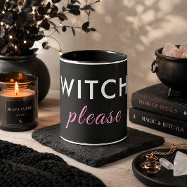 Modern Häxa Vänligen Halloween-mugg – Minimal Chic Mugg