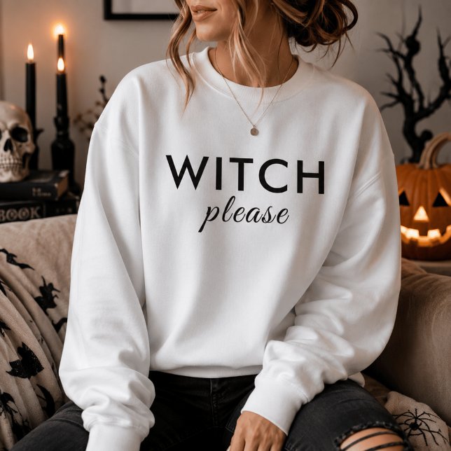 Modern Häxa Vänligen Halloween Tröja – Trendig T-s (Skapare uppladdad)