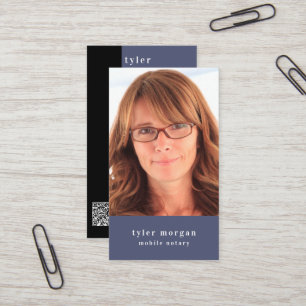 Modern headshot Mobile Notary Visitkort