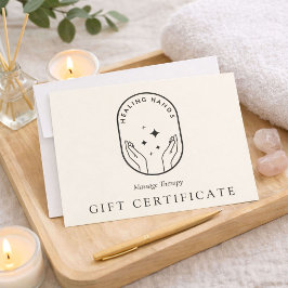 Modern Healing Hands Logo Ivory Gift Certificate Anteckningskort