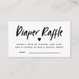 Modern Heart Baby Shower Diaper Raffle Biljett Tilläggskort