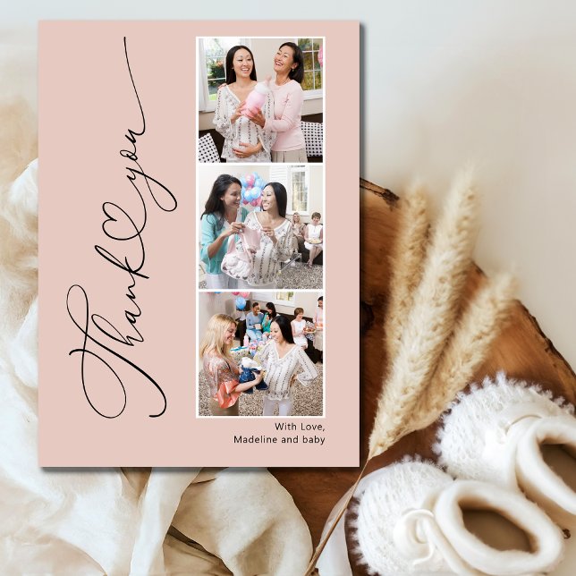 Modern Heart Baby Shower Photo - tackkort Tack Kort (Skapare uppladdad)